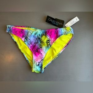 NWT! California Waves Snake-print Bikini Bottoms